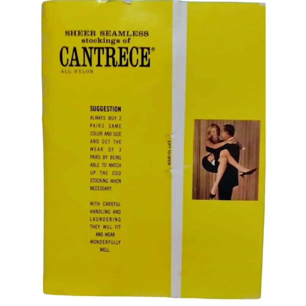 2 Packs 1960s Cantrece Suntan Size B Nylon Seamless Sheer Stockings New In Pack